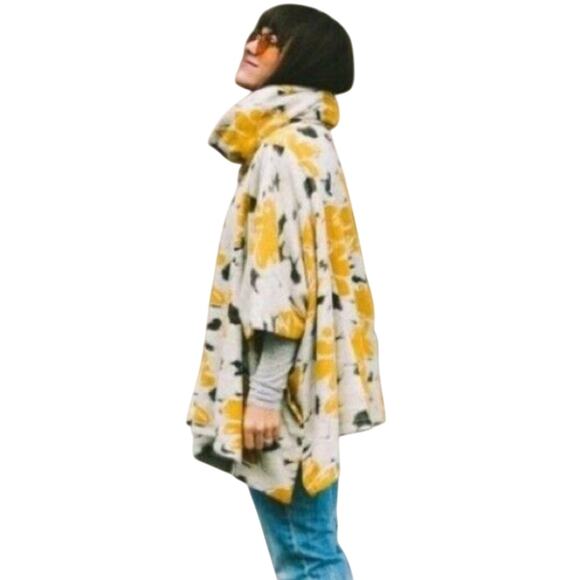 Anthropologie Saturday Sunday Floral Poncho Cowl Sweater Size M / L New w/o Tag - Picture 5 of 9